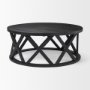 69745 - Forsey  28.0L x 45.3W x 18.0H Black Solid Wood Round Coffee Table