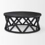 69745 - Forsey  28.0L x 45.3W x 18.0H Black Solid Wood Round Coffee Table