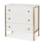 69758 - Savannah White Fir Veneer w/ Gold Metal 3-Drawer Accent Cabinet