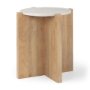 69914 - Bianca Wood and Marble Accent Table