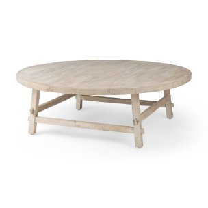Rosie  48.0L x 48.0W x 16.0H Round Blonde Wood Coffee Table