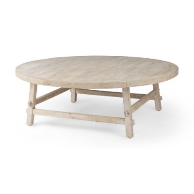 69995 - Rosie  48.0L x 48.0W x 16.0H Round Blonde Wood Coffee Table
