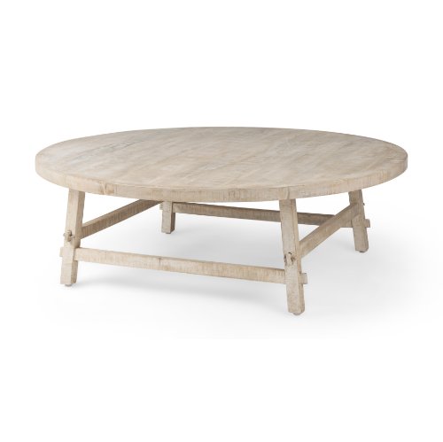 69995 - Rosie  48.0L x 48.0W x 16.0H Round Blonde Wood Coffee Table