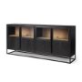69886 - Sloan 80.0L x 17.0W x 36.0H Black Wood W/Black Metal Frame Sideboard
