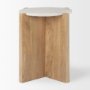 69914 - Bianca Wood and Marble Accent Table