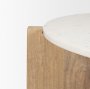 69914 - Bianca Wood and Marble Accent Table