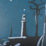 14271 - Sea bay at night III by Mercana Studio a Hand Embellished Textured Framed Art Print