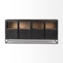 69886 - Sloan 80.0L x 17.0W x 36.0H Black Wood W/Black Metal Frame Sideboard