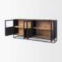 69886 - Sloan 80.0L x 17.0W x 36.0H Black Wood W/Black Metal Frame Sideboard