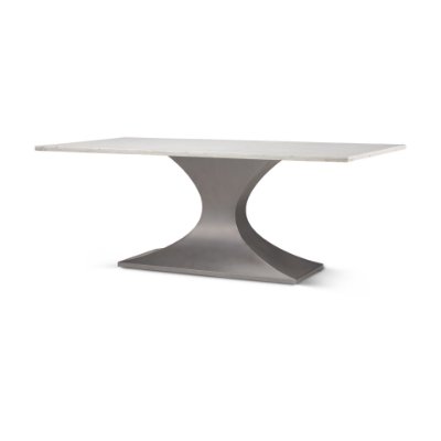 69848-AB - Maxton 79.0L x 39.0W x 30.0H Marble Top w/ Gunmetal Base Dining Table