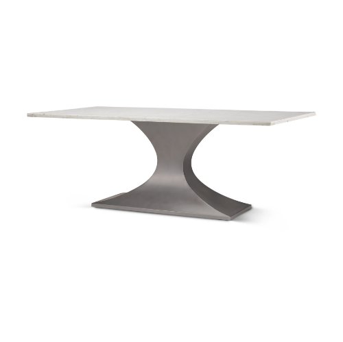 69848-AB - Maxton 79.0L x 39.0W x 30.0H Marble Top w/ Gunmetal Base Dining Table