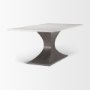 69848-AB - Maxton 79.0L x 39.0W x 30.0H Marble Top w/ Gunmetal Base Dining Table