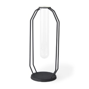 Aria 4.5L x 3.9W x 11.0H Metal and Glass Holder Object