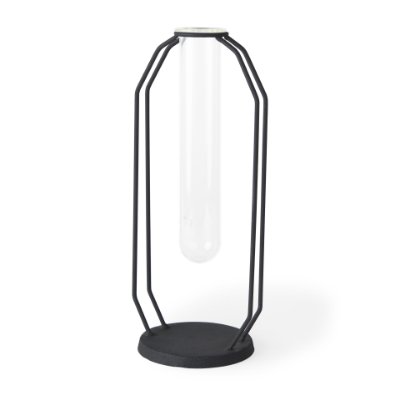 69779 - Aria 4.5L x 3.9W x 11.0H Metal and Glass Holder Object