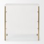 69758 - Savannah White Fir Veneer w/ Gold Metal 3-Drawer Accent Cabinet