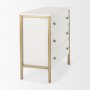 69758 - Savannah White Fir Veneer w/ Gold Metal 3-Drawer Accent Cabinet