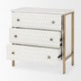 69758 - Savannah White Fir Veneer w/ Gold Metal 3-Drawer Accent Cabinet