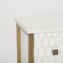 69758 - Savannah White Fir Veneer w/ Gold Metal 3-Drawer Accent Cabinet