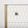 69758 - Savannah White Fir Veneer w/ Gold Metal 3-Drawer Accent Cabinet