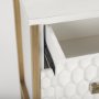69758 - Savannah White Fir Veneer w/ Gold Metal 3-Drawer Accent Cabinet