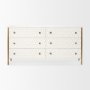 69759 - Savannah White Fir Veneer w/ Gold Metal Accents 6-Drawer Sideboard