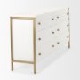 69759 - Savannah White Fir Veneer w/ Gold Metal Accents 6-Drawer Sideboard