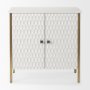 69760 - Savannah White Fir Veneer w/ Gold Metal Accent 2-Door Accent Cabinet