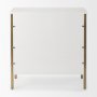 69760 - Savannah White Fir Veneer w/ Gold Metal Accent 2-Door Accent Cabinet