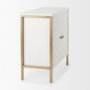 69760 - Savannah White Fir Veneer w/ Gold Metal Accent 2-Door Accent Cabinet