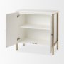 69760 - Savannah White Fir Veneer w/ Gold Metal Accent 2-Door Accent Cabinet