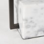69701 - Peyton 14.0L x 9.0W x 26.2H Black Metal W/Marble Cube and White Shade Table Lamp
