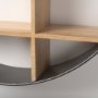 69732 - Hector 36.0L x 7.0W x 36.0H Brown Wood W/ Black Metal Round Wall Shelf