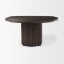 69873-AB - Terra 60L x 60W x 30H Dark Brown Wood Round Fluted Dining Table