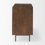 69755 - Grace 35.5L x 18.0W x 31.0H Medium Brown Wood W/Black Metal Frame 3 Drawer Accent Cabinet