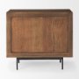 69755 - Grace 35.5L x 18.0W x 31.0H Medium Brown Wood W/Black Metal Frame 3 Drawer Accent Cabinet