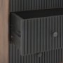 69755 - Grace 35.5L x 18.0W x 31.0H Medium Brown Wood W/Black Metal Frame 3 Drawer Accent Cabinet