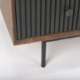 69755 - Grace 35.5L x 18.0W x 31.0H Medium Brown Wood W/Black Metal Frame 3 Drawer Accent Cabinet