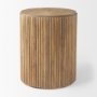 69882 - Terra 18L x 18W x 22H Light Brown Wood Fluted Round Side Table