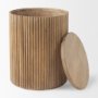 69882 - Terra 18L x 18W x 22H Light Brown Wood Fluted Round Side Table