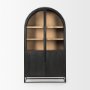 69885 - Sloan 47.5W x 85.5H Black Wood W/Black Metal Frame Arch Cabinet