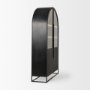 69885 - Sloan 47.5W x 85.5H Black Wood W/Black Metal Frame Arch Cabinet