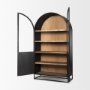 69885 - Sloan 47.5W x 85.5H Black Wood W/Black Metal Frame Arch Cabinet