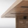 69902 - Grier 42" Square Light Brown Wood w/ Cane Coffee Table
