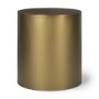 70241 - Eclipse Antique Brass Metal Drum Base w/ Dark Brown Wood Top End/Side Table