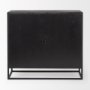 69887 - Sloan 40.0W Black Wood W/Black Metal Frame Accent Cabinet
