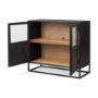 69887 - Sloan 40.0W Black Wood W/Black Metal Frame Accent Cabinet