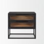 69888 - Sloan Black Wood W/Black Metal Frame Side Table