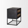 69888 - Sloan Black Wood W/Black Metal Frame Side Table