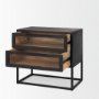 69888 - Sloan Black Wood W/Black Metal Frame Side Table