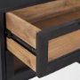 69888 - Sloan Black Wood W/Black Metal Frame Side Table